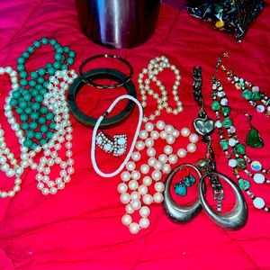 Lot of jewelry 17 pieces vintage #114